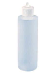 12 Sets 4 Oz Natural HDPE Cylinders Round Plastic Bottles w/ White Turret Squeeze Bottle Dispensing Spout Pour Caps - bulk pricing BPA Free