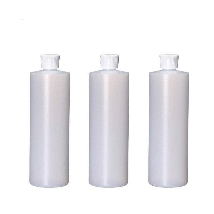 12 Sets 4 Oz Natural HDPE Cylinders Round Plastic Bottles w/ White Turret Squeeze Bottle Dispensing Spout Pour Caps - bulk pricing BPA Free