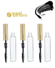 Load image into Gallery viewer, 6 LUXURY Empty Mascara Container 7.5ml Tubes 1/4 Oz Shiny GOLD Metallic Applicator Wand Caps 7.5ml Private Label Packaging DIY Cosmetics