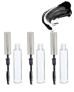 3 LUXURY Empty Mascara Container 7.5ml Tubes 1/4 Oz Shiny SILVER Metallic Applicator Wand Caps 7.5ml Private Label Packaging DIY Cosmetics