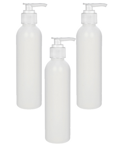 Plastic Soap Pump Dispenser Bottles EMPTY 6 Oz WHITE Imp Round (6)